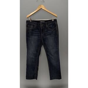 BKE‎ Lexi Stretch Skinny Leg Jeans Low Rise Distressed Embellished 32